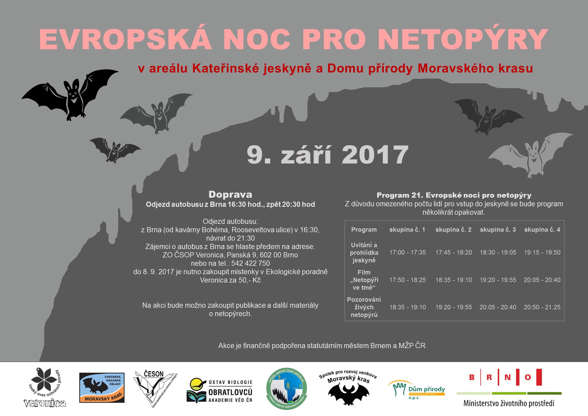 Evropská noc pro netopýry 2017 Moravský kras