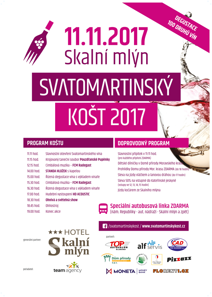 Plakát na Svatomartinský košt 2017 - Moravský kras