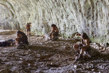 Historická expozice v jeskyni Kůlna v Moravském krasu