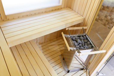 Vybavení finské sauny v hotelu Skalní mlýn